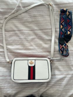 White Camera Style Crossbody Bag