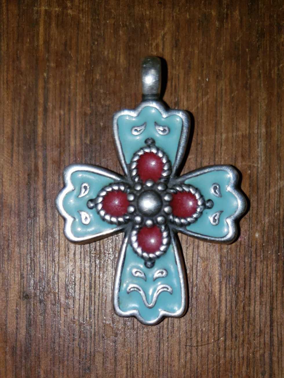 James avery la rosa Enamel cross charm