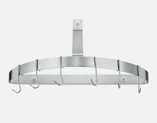 New Cuisinart Stainless Steel Half Round Wall Hanging Pot Rack CRHC-22B