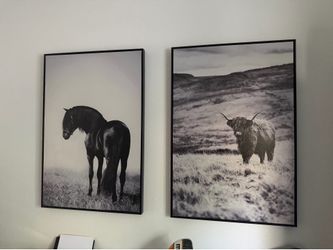 Oversized Western Framed Wall Art Set (2) – 3' x 2' Each