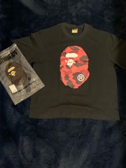 A black and red  Camo Ape Head T-Shirt