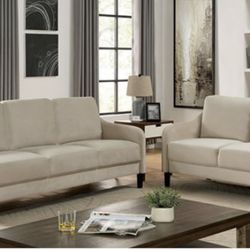 Brand New Beige 3 Piece Sofa Set With Chair 
