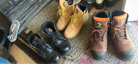 Used Work Boots Lot of 3 Pairs