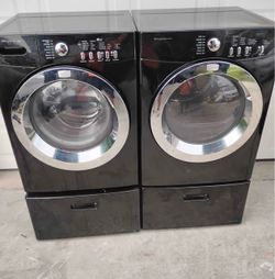 Frigidaire Affinity Black Washer and Dryer Set with Pedestals