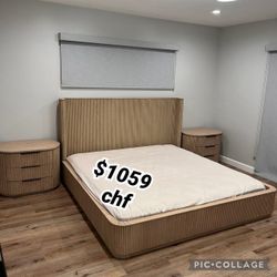 Light Oak Queen Size Bed Frame  - October Sale !