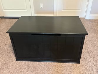 Black Wood Toy Box / Storage Chest