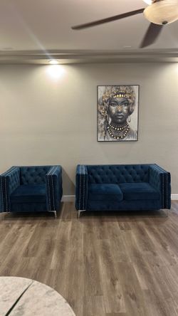 Suede luxury couches (blue)