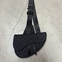 Black Dior Oblique Saddle Bag 