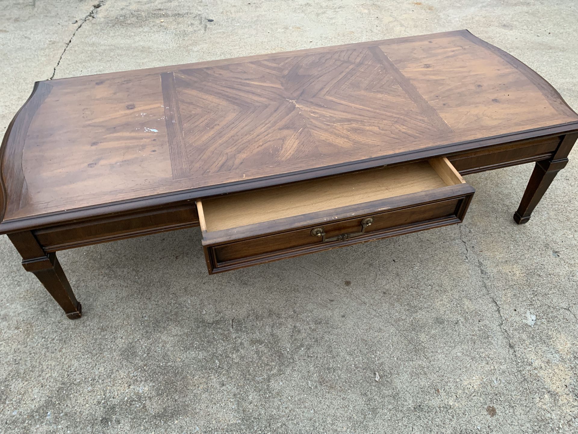 Antique coffee table and end tables