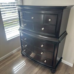 Dresser And Leather Sofa