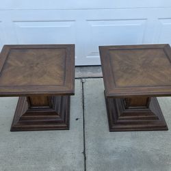 2 Mid Century Modern Wood End Tables 17x20 vintage table MCM delivery