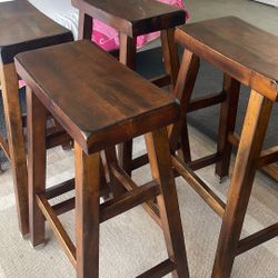 4 Wooden Stools 30 inch
