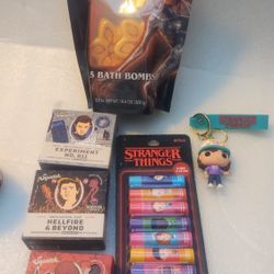 STRANGER THINGS SASQUATCH SOAPBARS+ S.T LIP BALMS+ BATHBOMBS+ KEYCHAIN BUNDLE 