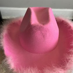 Pink Feather Cowboy Cowgirl Hat 