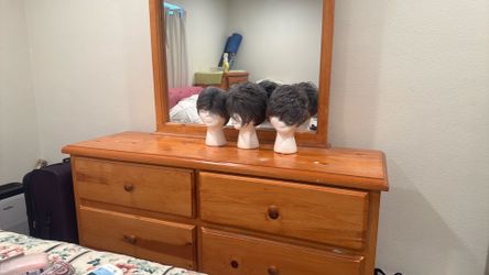 Wigs, with the styrofoam heads