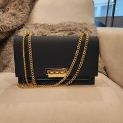Brand New Zac Posen Double Gold Chain Shoulder Purse