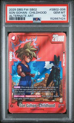 2025 DRAGON BALL SUPER CARD GAME FUSION WORLD MANGA BOOSTER 02 #SB02-006 SON GOHAN : CHILDHOOD ALTERNATE ART