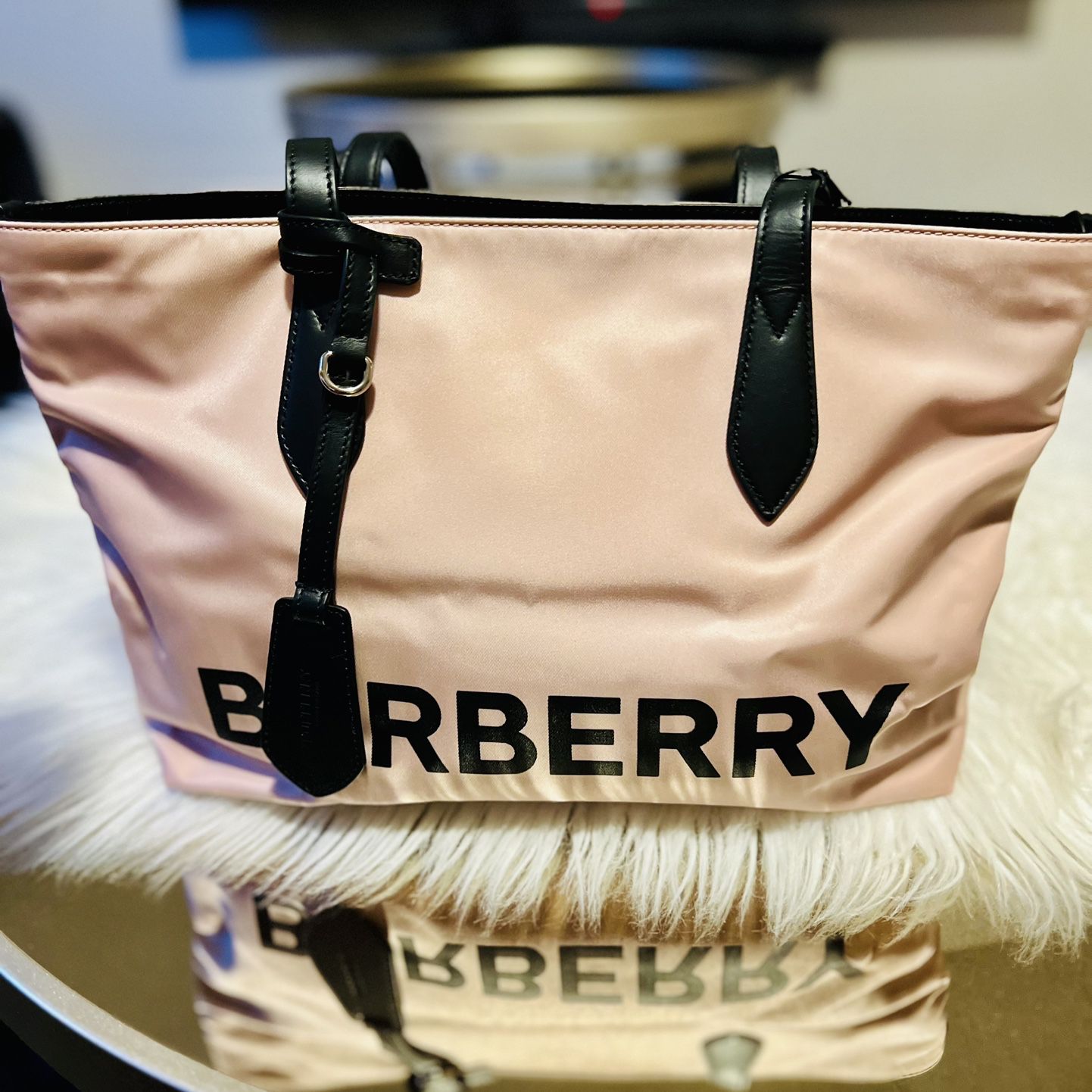 Burberry Rose Pink Nylon Tote purse