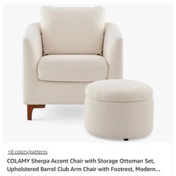 White chair with Ottoman 