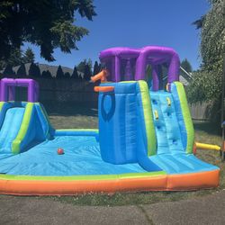 BOUNTECH Inflatable Water Slide Park, 15x14.5FT w/750W Air Blower 