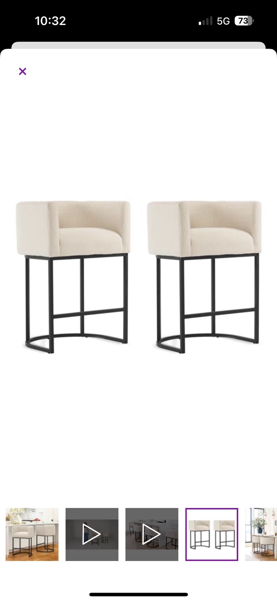 Two Bechtold Upholstered Counter Stool β Wade Logan