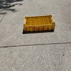 Vintage Yellow Plastic Coca Cola Crate