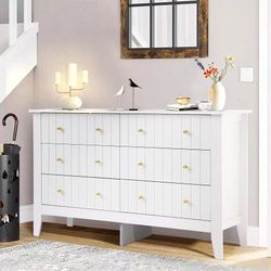 White 6-drawer dresser