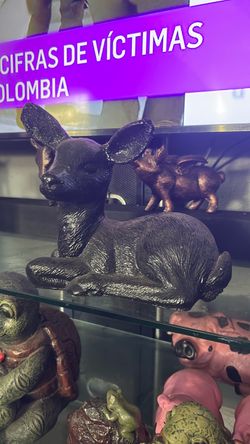 Black Deer Fawn Figurine Sculpture