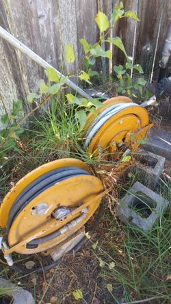 2 GRACO inc. Hose reels . water and oil. Vintage