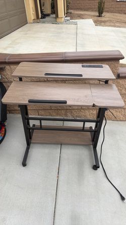 Standing Desk with Power Strip and Wheels