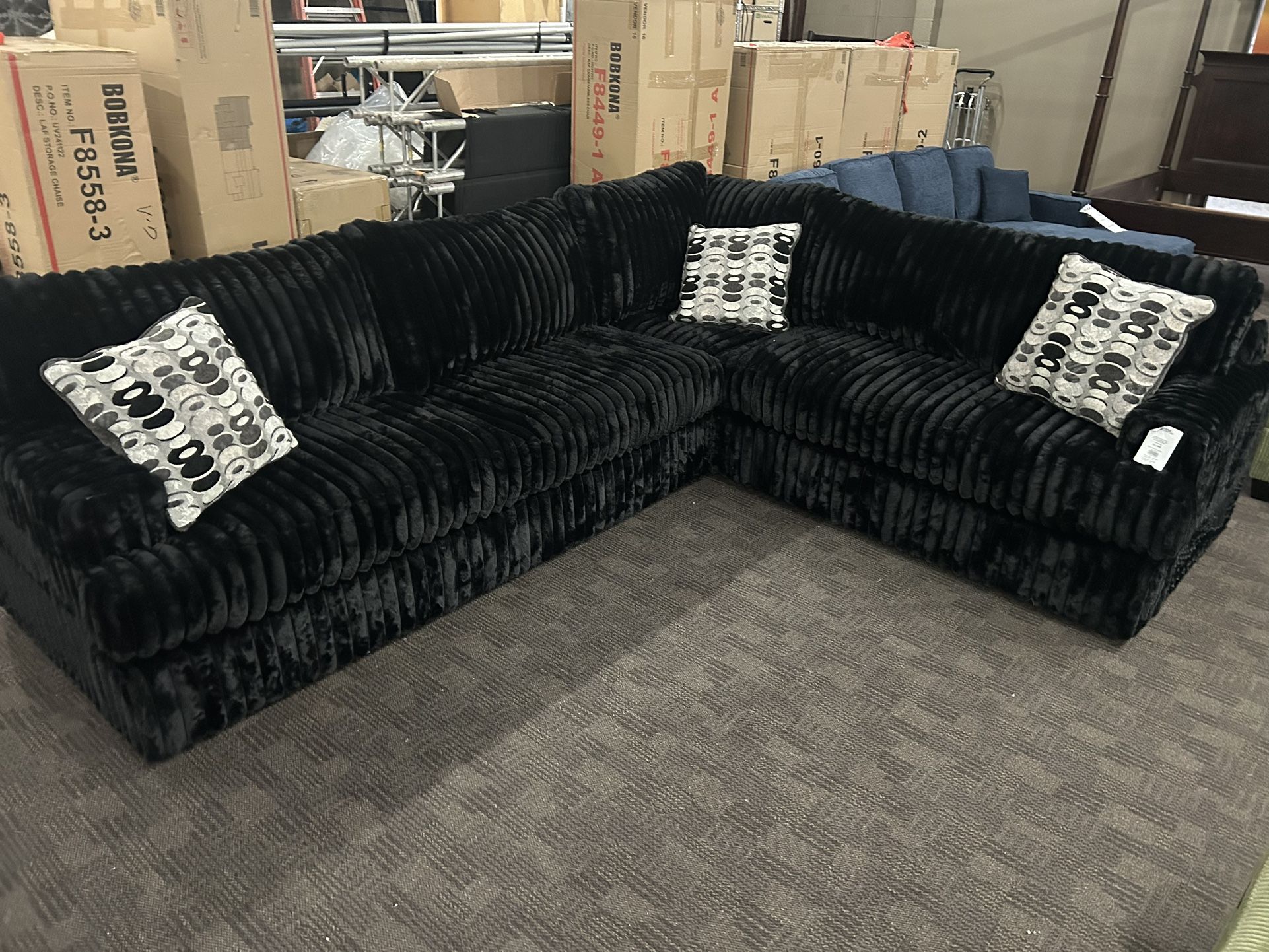 Large And Deep Rich Black Sectional