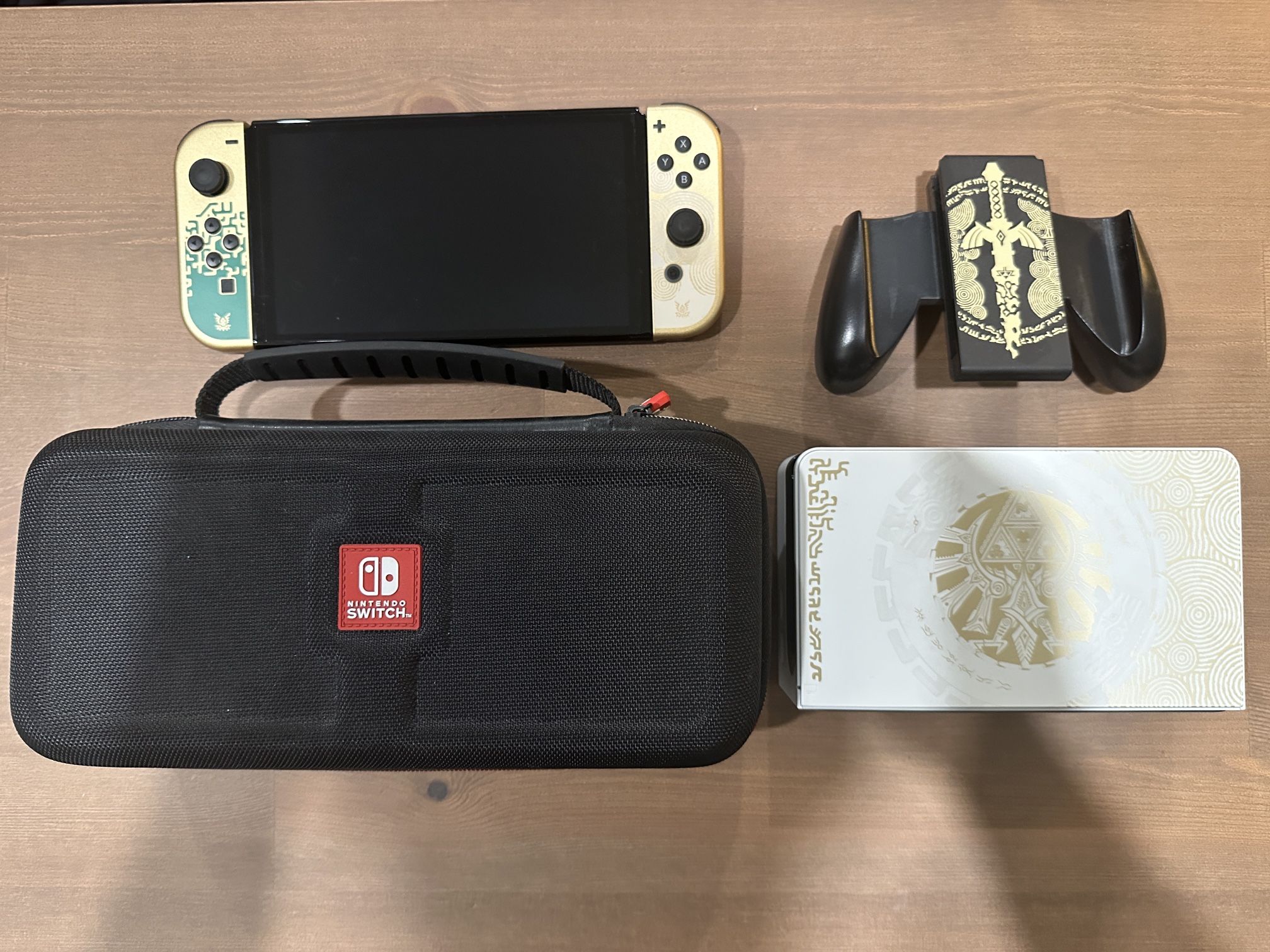 Nintendo Switch OLED | Legend of Zelda: Tears of the Kingdom Limited Edition + Carrying Case + Joycon Grip + Cables [EVERYTHING INCLUDED]