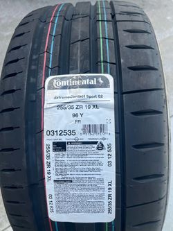 Single 255/35/19 new Continental extreme contact sport 02 tire 255/35/19 llanta Nueva continental