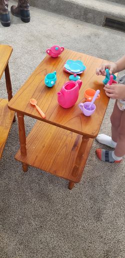 Two matching end tables.