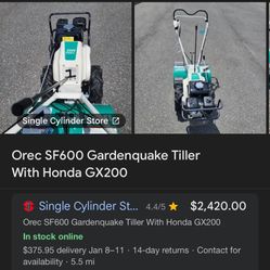 Orec SF600 Gardenquake Tiller With Honda GX200