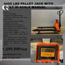 4400 LBS PALLET JACK WITH BUILT IN SCALE MANUAL
