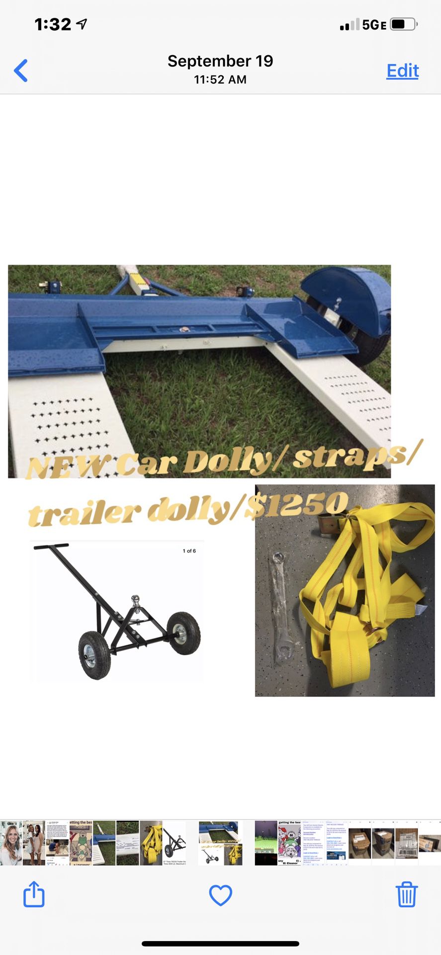 Brand NEW car dolly, straps, and hitch dolly-$1150