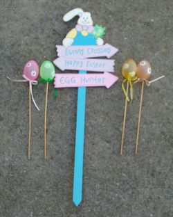 (5) Decorative Outdoor Garden Easter Display Sign And Easter Eggs 🐇