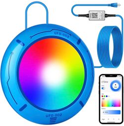 Above Ground Pool Lights with APP Control 20W RGB Dimmable LED Pool Lights with Suction Cups and Built-in Magnets 12V Underwater Pool Light for Above 