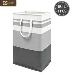 DGAPHRO 80L Extra-Large High-Capacity Clothes Storage Basket, Freestanding Cotton Flax Laundry Storage Hamper with Reinforced Handle, Waterproof Colla