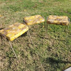 Vintage 3 Mid Century Stacking Stools Seats Chair Furniture Home Decor Mid Century Modern