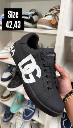 DOLCE & GABBANA DG LOGO BLACK SNEAKERS NEW COLLECTION