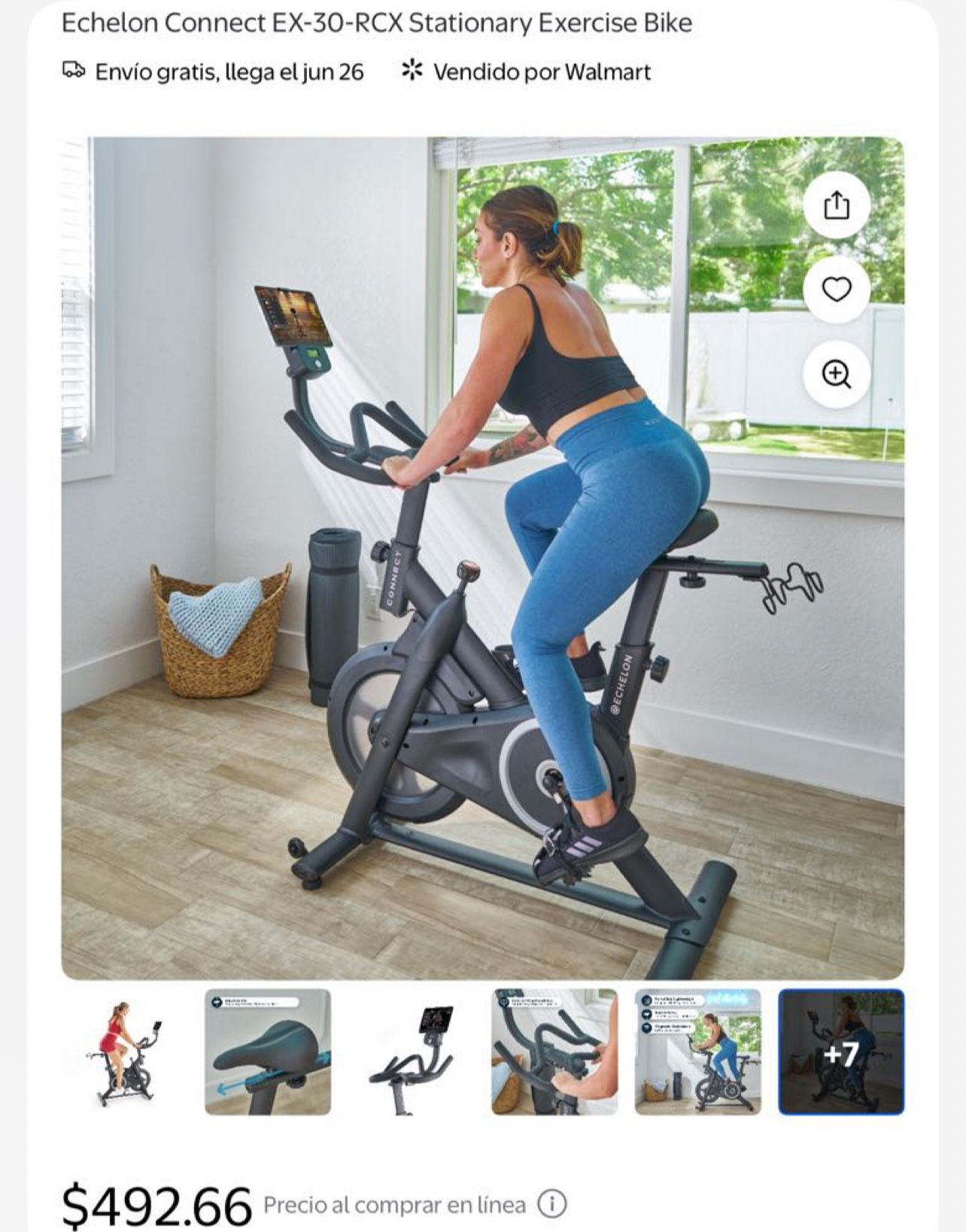 Bicicleta Echelon Connect EX-30-RCX Stationary Exercise Bike