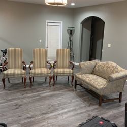 Three beautiful chairs in the loveseat