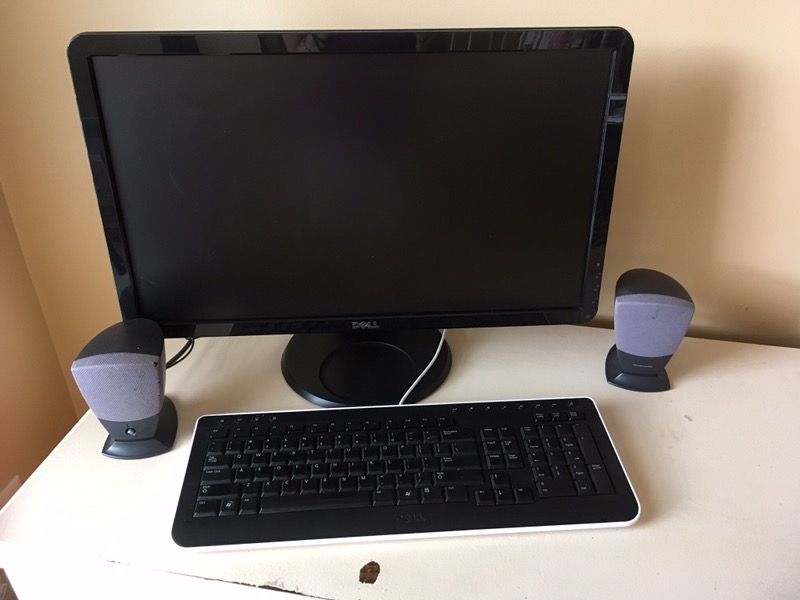 Dell computer monitor & keyboard