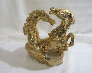 24 Kt WEEPING Gold Horses Planter