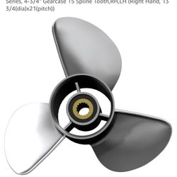 Upgrade Stainless Steel Outboard 3 Blades Semi Cleaver Propeller Compatible With Yamaha Engines 150-300HP M/T Series, 4-3/4" Gearcase 15 Spline Tooth,