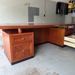 FREE Large Executive Desk and Two File Cabinets