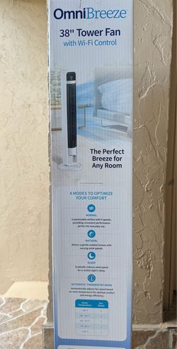 OmniBreeze 38” tower fan with WiFi