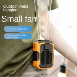 Outdoor Wind Clip Waist Portable Refrigeration Hanging Waist Fan With Lights USB Power Bank